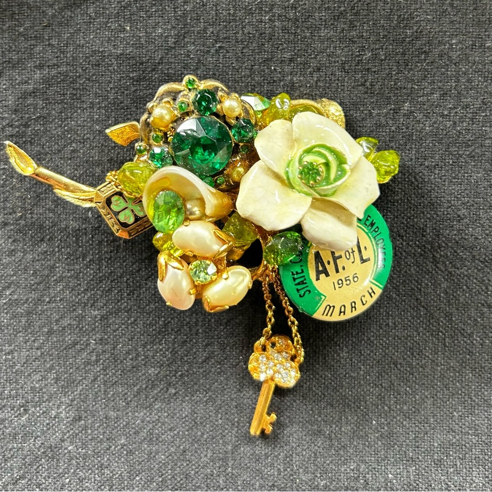 St Patrick’s Day Vintage Collage Art Pin